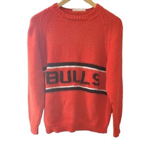 Vintage Chicago Bulls Handknitted Crew Neck Sweater Rare One of a Kind